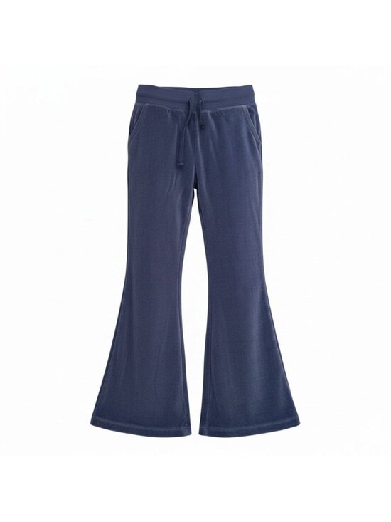 aerie Pants - Aerie Womens Navy Velour Flared Lounge Pants Large